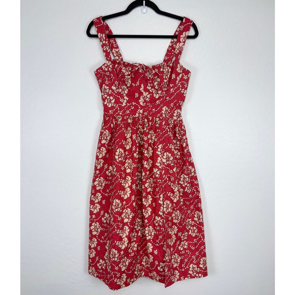Free People Laters Baby Floral Midi Dress in Red Size XS - Picture 3 of 16